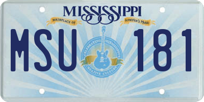 MS license plate MSU181