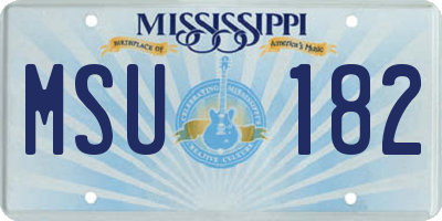 MS license plate MSU182