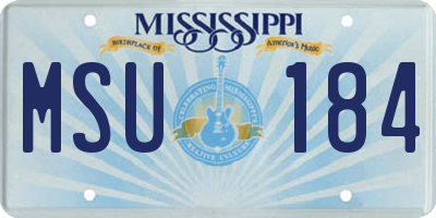 MS license plate MSU184