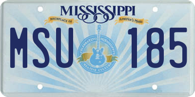 MS license plate MSU185