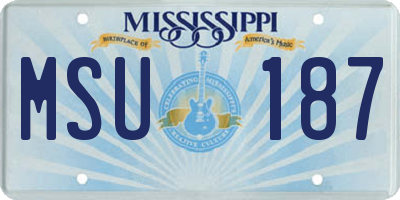 MS license plate MSU187