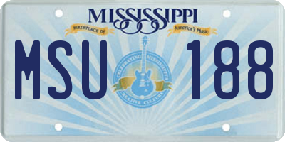 MS license plate MSU188