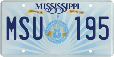 MS license plate MSU195