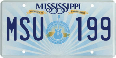 MS license plate MSU199