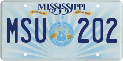 MS license plate MSU202