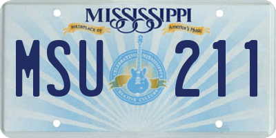 MS license plate MSU211