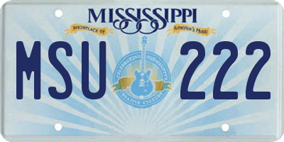 MS license plate MSU222
