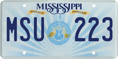 MS license plate MSU223