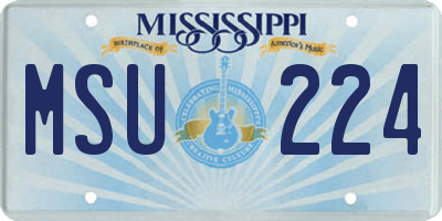 MS license plate MSU224