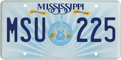 MS license plate MSU225