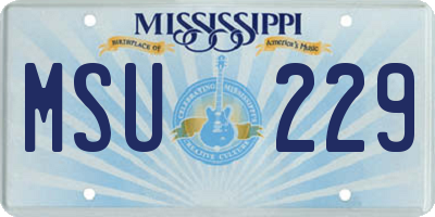 MS license plate MSU229