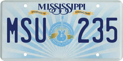 MS license plate MSU235