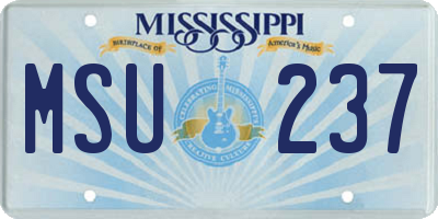 MS license plate MSU237