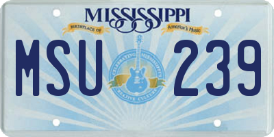 MS license plate MSU239