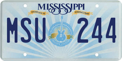 MS license plate MSU244
