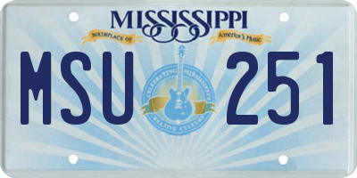 MS license plate MSU251