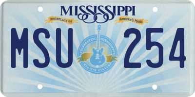MS license plate MSU254