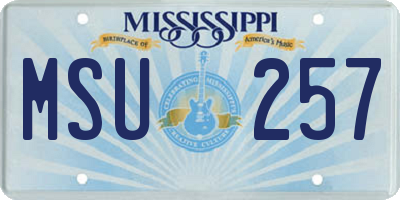 MS license plate MSU257