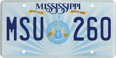 MS license plate MSU260