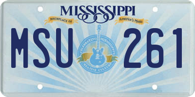 MS license plate MSU261