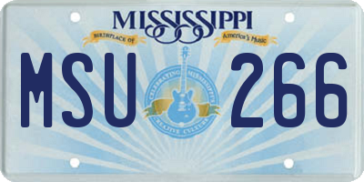 MS license plate MSU266