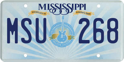 MS license plate MSU268