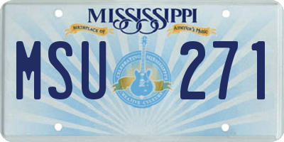 MS license plate MSU271