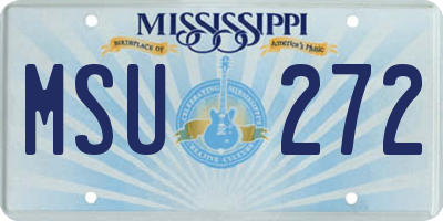 MS license plate MSU272