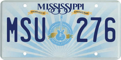 MS license plate MSU276