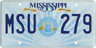 MS license plate MSU279