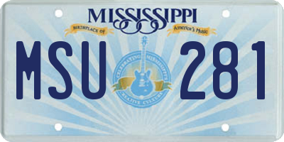 MS license plate MSU281