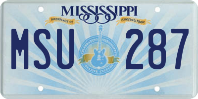MS license plate MSU287