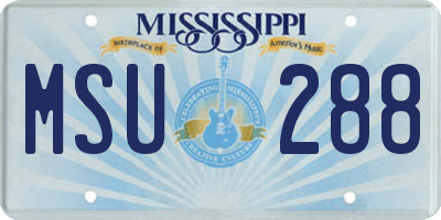 MS license plate MSU288
