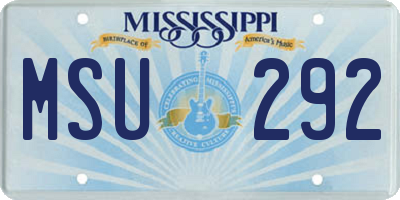 MS license plate MSU292
