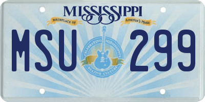 MS license plate MSU299