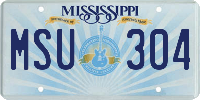 MS license plate MSU304
