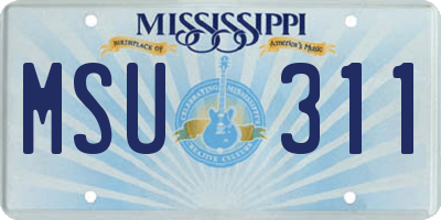 MS license plate MSU311