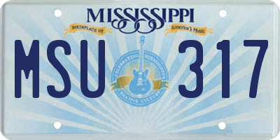 MS license plate MSU317