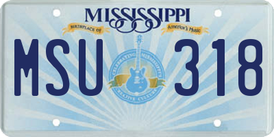 MS license plate MSU318