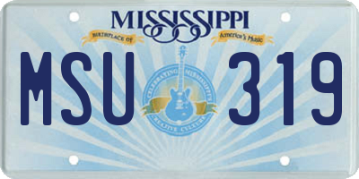 MS license plate MSU319