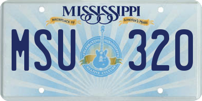MS license plate MSU320