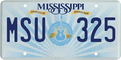 MS license plate MSU325