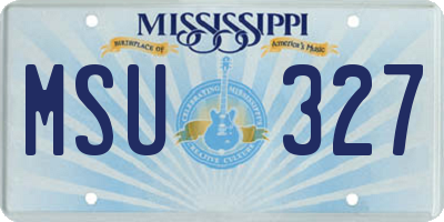MS license plate MSU327