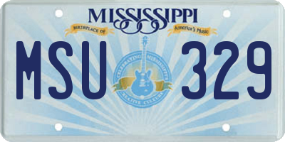 MS license plate MSU329