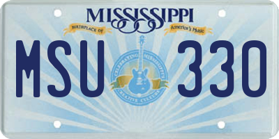 MS license plate MSU330