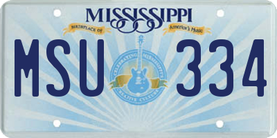 MS license plate MSU334