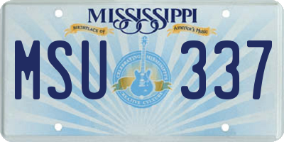 MS license plate MSU337