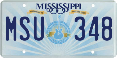 MS license plate MSU348