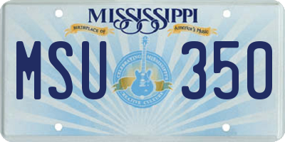 MS license plate MSU350