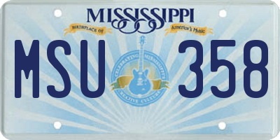 MS license plate MSU358